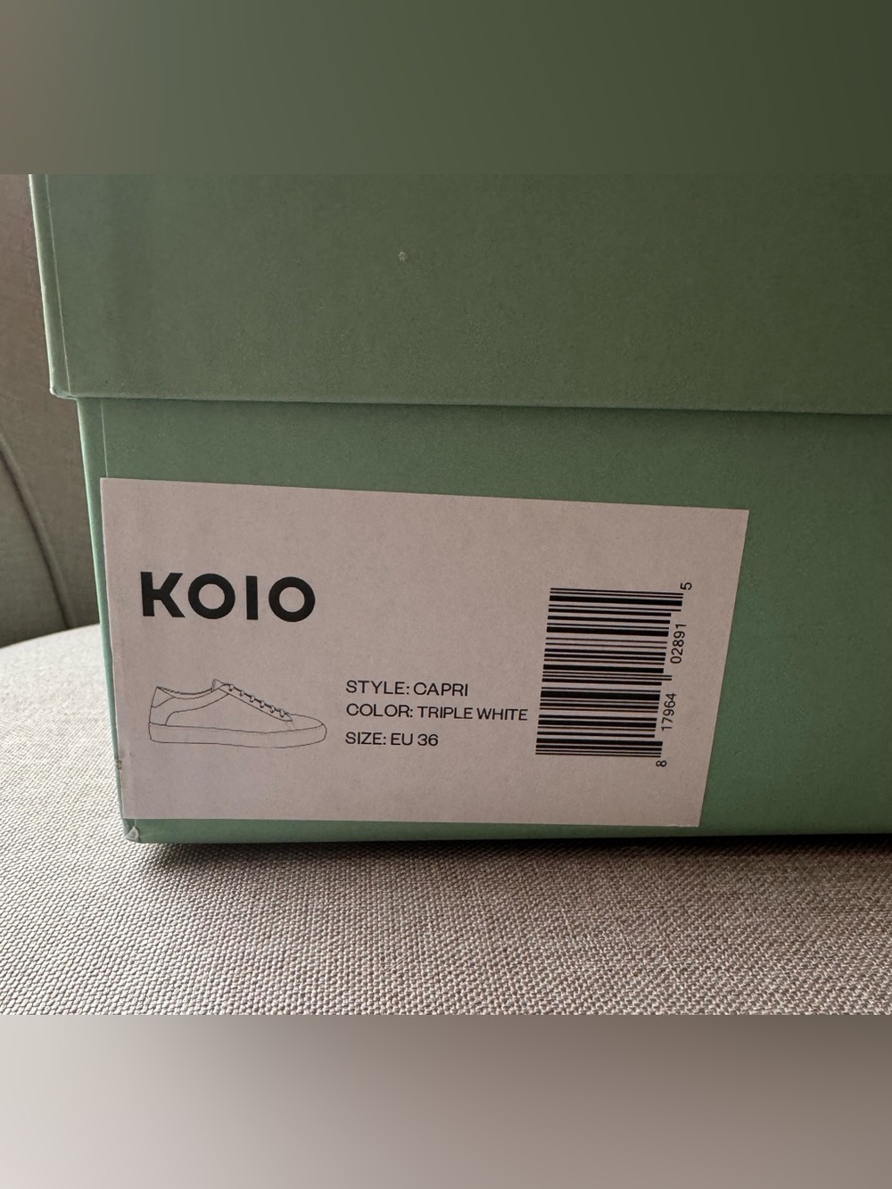 NIB KOIO Capri Triple White Sneakers Sz 36/6 - Picture 7 of 9